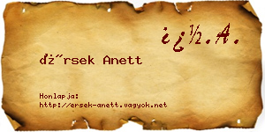 Érsek Anett névjegykártya