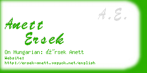 anett ersek business card